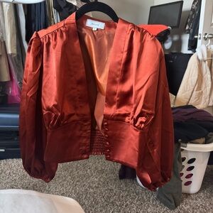 RIHOAS Rust Satin Top
